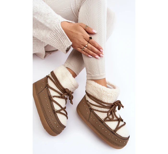 Dámské zateplené sněhule hnědé model 21637505 - Boto Dámské zateplené sněhule hnědé model 21637505 - Boto