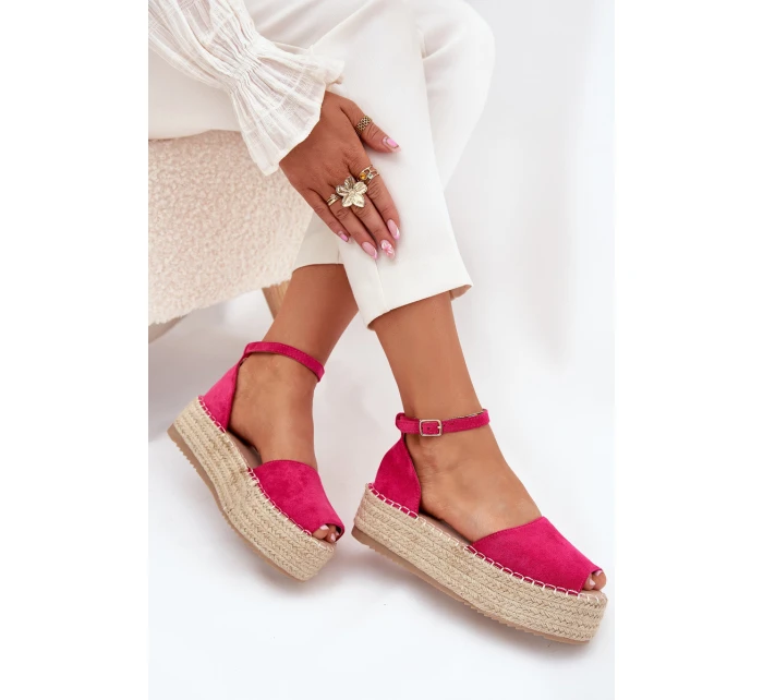 Dámské espadrilky na platformě s pletením fuchsie model 21704459 - Boto