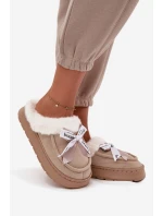 Kapcie Damskie Z Futerkiem I Kokardką Beżowe Fenella Kapcie Damskie Z Futerkiem I Kokardką Beżowe Fenella