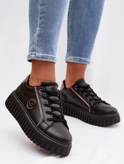 Dámské tenisky na platformě s ozdobným detailem černé Iselora