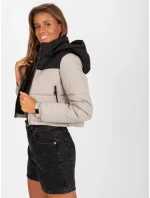 Dámska bunda NM KR D2 3825 77P čierna a béžová Dámska bunda NM KR D2 3825 77P čierna a béžová