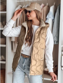 Dámská přechodná prošívaná vesta camel Dstreet model 21987037 - FashionStreet