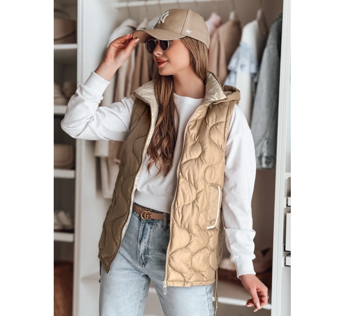 Dámská přechodná prošívaná vesta camel Dstreet model 21987037 - FashionStreet Dámská přechodná prošívaná vesta camel Dstreet model 21987037 - FashionStreet