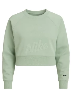 Dámske tričko Nike Dri-Fit Fleece Get Fit Lux Crew Green - CD4308-321