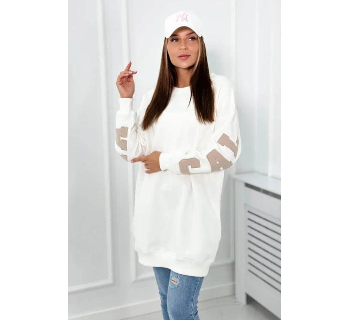 Izolovaná mikina s nápisom California ecru