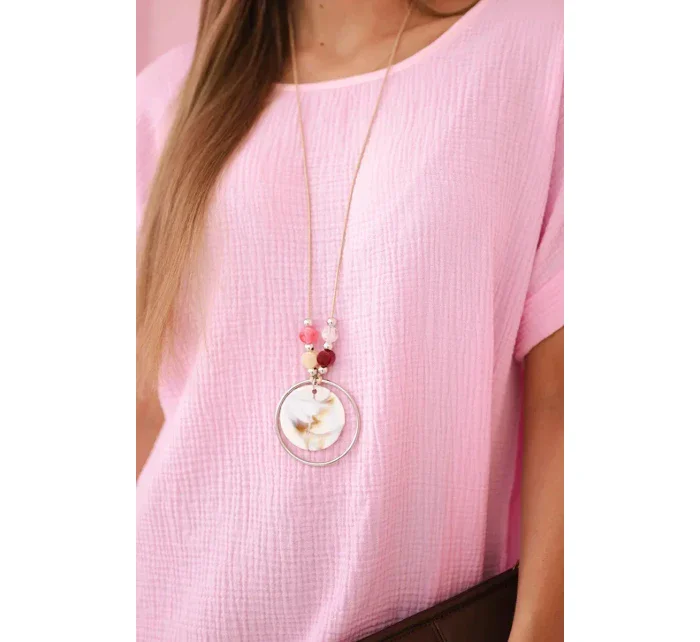 Mušelínová halenka s náhrdelníkem bonbónově růžová Mušelínová halenka s náhrdelníkem bonbónově růžová