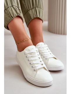 Damskie Skórzane Wiązane Klasyczne Trampki Białe Misima