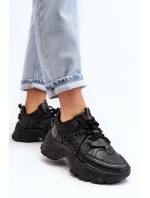 Masywne Damskie Buty Sportowe Sneakersy Czarne Toderus