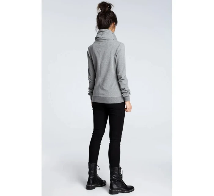 Dámska mikina na zips B071 sivá - BEwear