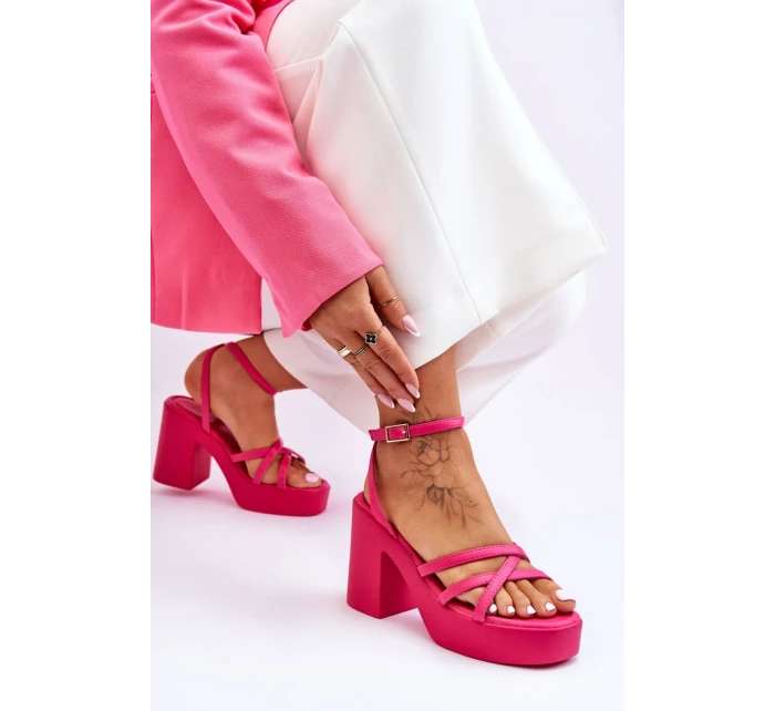 Sandále na podpätku model 180544 Step in style Sandále na podpätku model 180544 Step in style