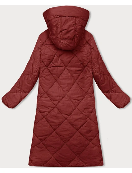 Červená dlouhá zimní bunda s kapucí model 21246736 - J.STYLE Červená dlouhá zimní bunda s kapucí model 21246736 - J.STYLE