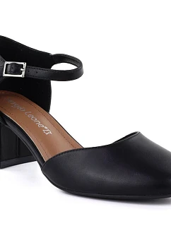 Dámske čierne sandále na podpätku Sergio Leone SK844