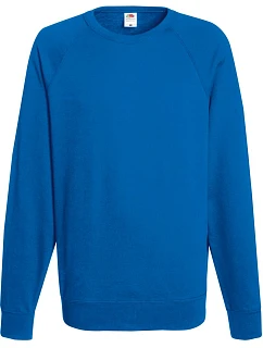 Fruit of the Loom Lightweight Raglan Sweat Pánska mikina s raglánovými rukávmi 16.2138 kráľovská modrá