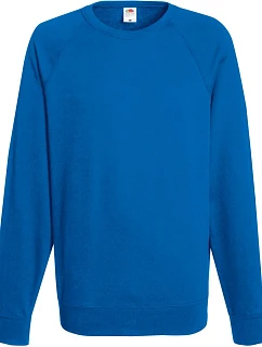 Fruit of the Loom Lightweight Raglan Sweat Pánska mikina s raglánovými rukávmi 16.2138 kráľovská modrá