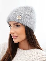 Dámská čepice žebrovaná s nadýchanou strukturou grey