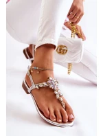 Damskie Sandały Japonki Z Cyrkoniami Srebrne Solea