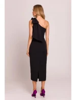 Dámské šaty na jedno rameno s mašlí model 21941174 černé - Moe