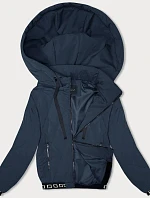 Prešívaná bunda s ozdobným rebrovaním tmavomodrá (16M9086-215)