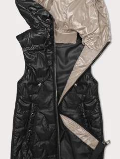 Černá dámská vesta se lemem na spodním  model 19699817 - S'WEST