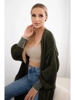 Kardigán s vreckami khaki