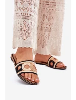 Dámské Pantofle Na Plochém Podpatku Černé model 21702279 - Boto Dámské Pantofle Na Plochém Podpatku Černé model 21702279 - Boto