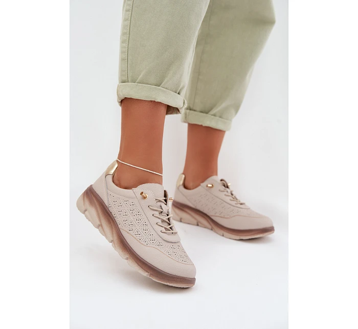 Kožené dámské tenisky s  šedé model 22026514 - SERGIO LEONE