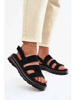 Dámské sandály semišové Big Star TT274484 Černé