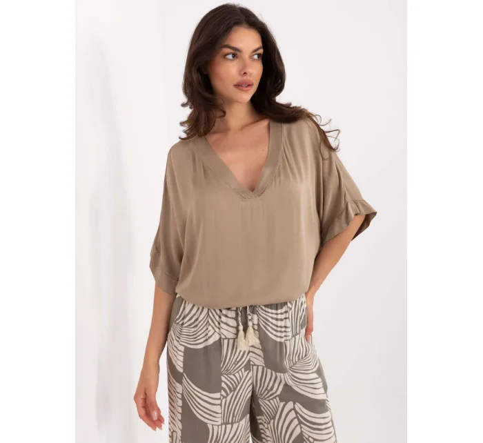 Bluzka TW BZ BI model 21191022 beżowy - FPrice Bluzka TW BZ BI model 21191022 beżowy - FPrice