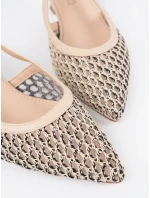 Vynikajúce dámske lodičky Jasnobeżowy na širokom podpätku Vynikajúce dámske lodičky Jasnobeżowy na širokom podpätku