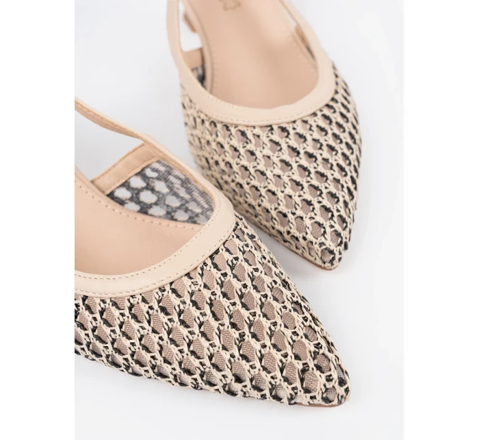 Vynikajúce dámske lodičky Jasnobeżowy na širokom podpätku Vynikajúce dámske lodičky Jasnobeżowy na širokom podpätku