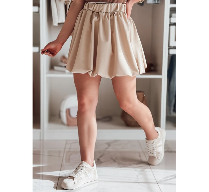 Dámska mini sukňa PUFFELLA light beige FashionStreet CY0503