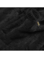 Krátka čierna dámska kožušinová bunda (B8050-1)