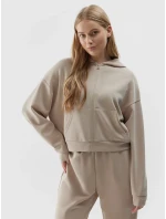 Dámská mikina s kapucí a zipem 4F - hnědá Dámská mikina s kapucí a zipem 4F - hnědá