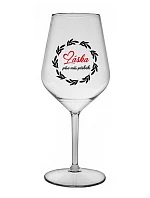 LOVE WRITES OUR STORY - číry nerozbitný pohár na víno 470 ml