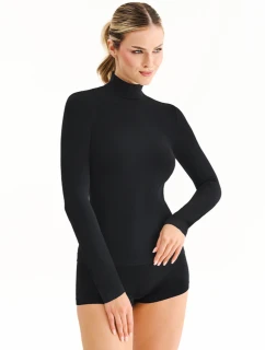 Bezšvové tričko s dlhým rukávom a výstrihom