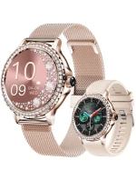 Dámské chytré hodinky Rose Gold Náramek + řemínek model 21806345 - RUBICON Dámské chytré hodinky Rose Gold Náramek + řemínek model 21806345 - RUBICON