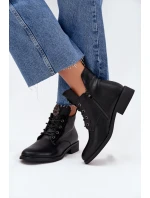 Nízké Dámské Boty Na Plochém Podpatku S Ozdobným Detalem Zateplené Černé model 21706593 - Boto Nízké Dámské Boty Na Plochém Podpatku S Ozdobným Detalem Zateplené Černé model 21706593 - Boto