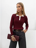 Sweter IR SW model 22544390 bordowy - FPrice Sweter IR SW model 22544390 bordowy - FPrice