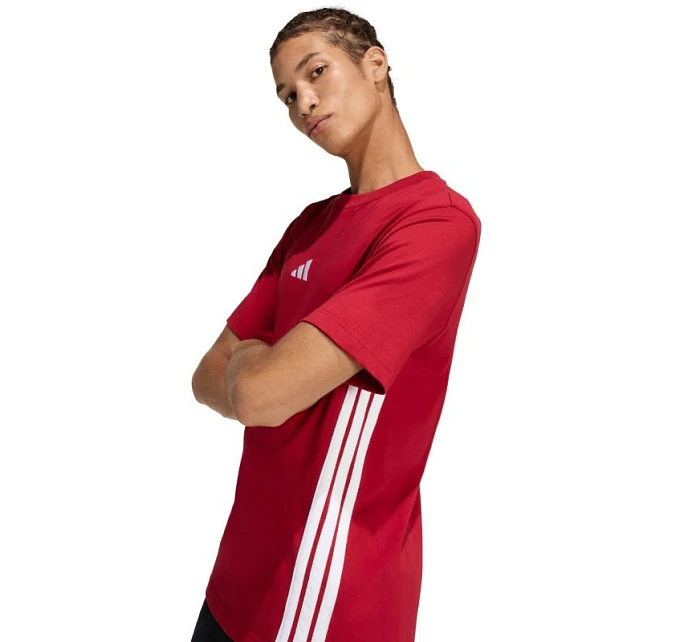 Pánské tričko Essentials 3Stripes červené model 22071176 pánské - ADIDAS