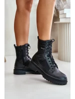 Skórzane Trapery Botki Męskie Ocieplane Big Star OO174164 Czarne Skórzane Trapery Botki Męskie Ocieplane Big Star OO174164 Czarne