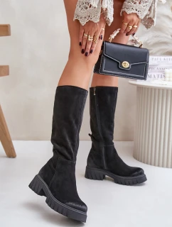 Kozačky Kolena Zateplené Černé model 21677179 - Zazoo