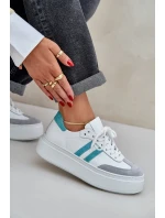 model 21684263 Kožené Nízké Tenisky Dámské Na Platformě Bílé - Zazoo