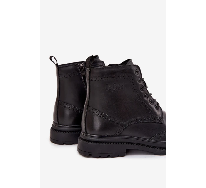 Kožené pánské kotníčkové boty Lee Cooper LCJ-25-33-3961 Černé