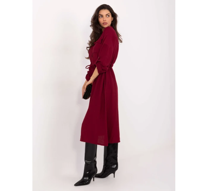 Sukienka MI SK model 21724575 bordowy - FPrice Sukienka MI SK model 21724575 bordowy - FPrice