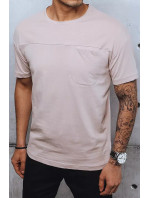 Ružové jednofarebné pánske tričko Dstreet RX4837
