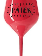 PÁTEK - červená nerozbitná sklenice na víno 470 ml