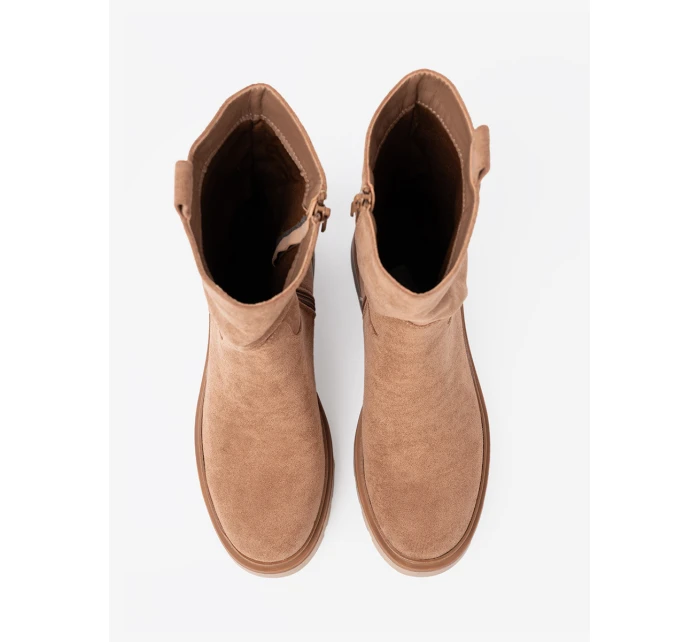 Stylové model 21290937 kotníčkové boty dámské na plochém podpatku