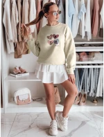 Dámská nadměrná mikina se srdíčky světle zelená Dstreet model 21988157 - FashionStreet