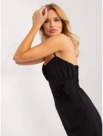 Čierne dámske koktailové šaty s rozparkom (18992) Čierne dámske koktailové šaty s rozparkom (18992)