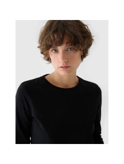 Dámské oversize hladké tričko s dlouhým rukávem model 21432174 - 4F